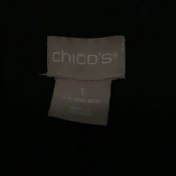 Chico’s black floral open front blazer, size 8/10 (Chico’s size 1) - Picture 2 of 5